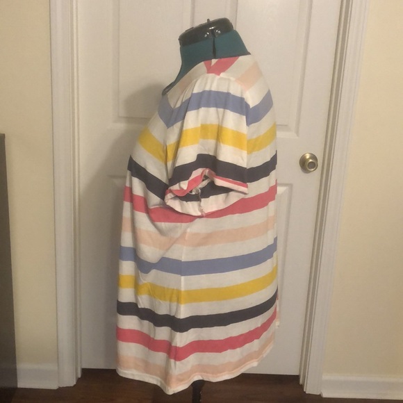 Torrid Multicolored Striped Short Sleeve T-Shirt Size 4 - Picture 2 of 9